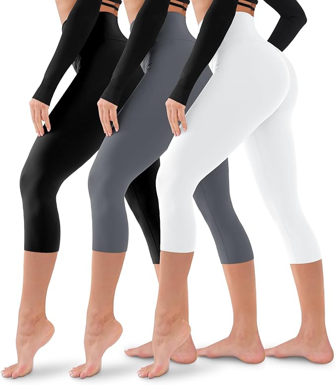 3 Pack Leggings for Women-No See-Through High Waisted Tummy Control Yoga Pants Workout Running Legging