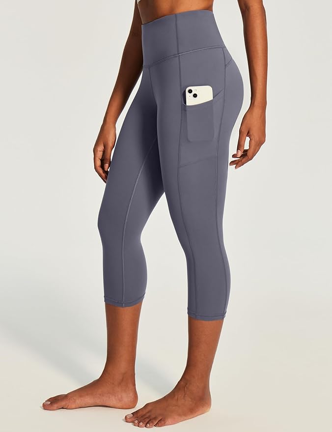 Ewedoos Capri Leggings for Women High Waisted Yoga Pants with Pockets for Women Tummy Control Workout Leggings Yoga Capris