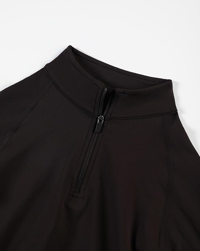 AUROLA Influence Workout Jacket for Women, Half Zip Cropped Slim Fit Long Sleeve Yoga Jackets Athletic Top with Thumb Holes