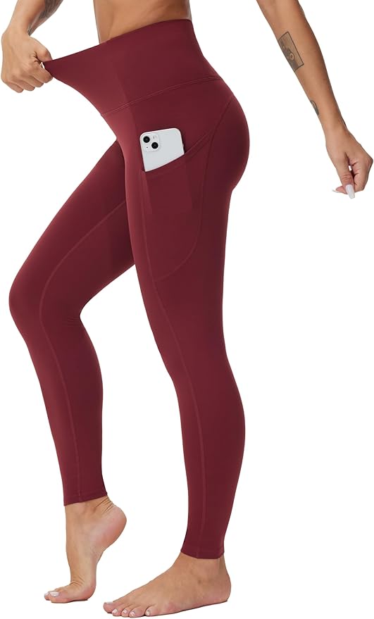Dragon Fit High Waist Yoga Leggings with 3 Pockets,Tummy Control Workout Running 4 Way Stretch Yoga Pants