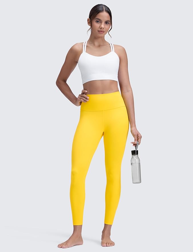 CRZ YOGA Brushed Naked Feeling Workout Leggings 25" - High Waisted Gym Compression Tummy Control Womens Yoga Pants