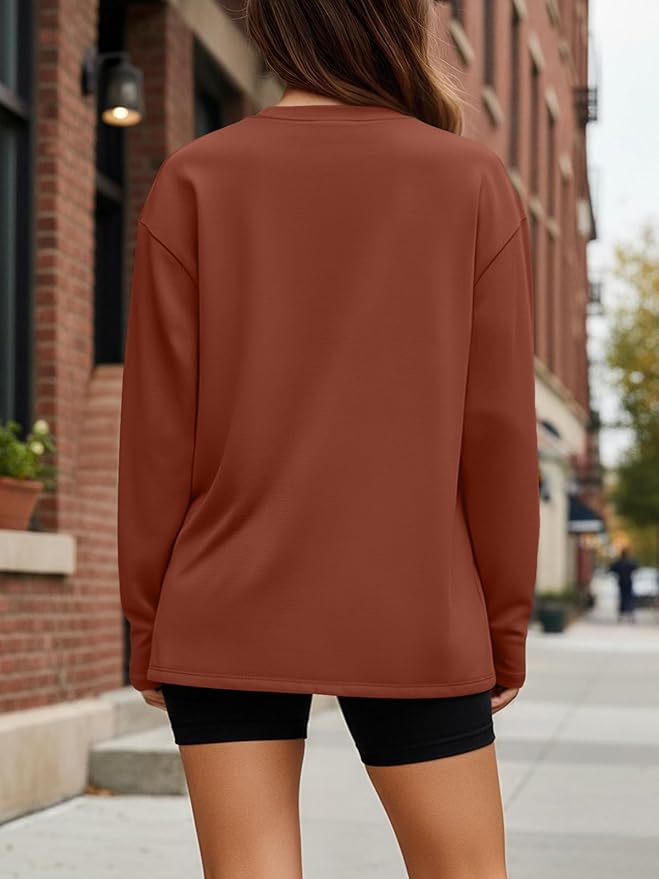 Trendy Queen Womens Spring Tops Oversized Long Sleeve T Shirts 2026 Basic Tee Fall Casual Workout Y2K Clothes