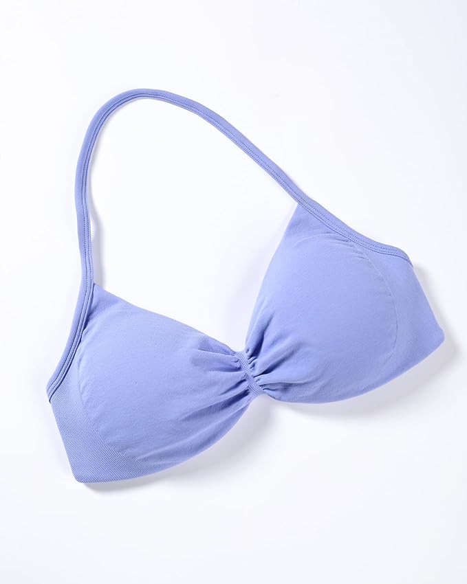 AUROLA Influence Strappy Bra Sports Bras for Women, Backless Padded Impact Strappy Bra Workout Gym Yoga with Removable Cups