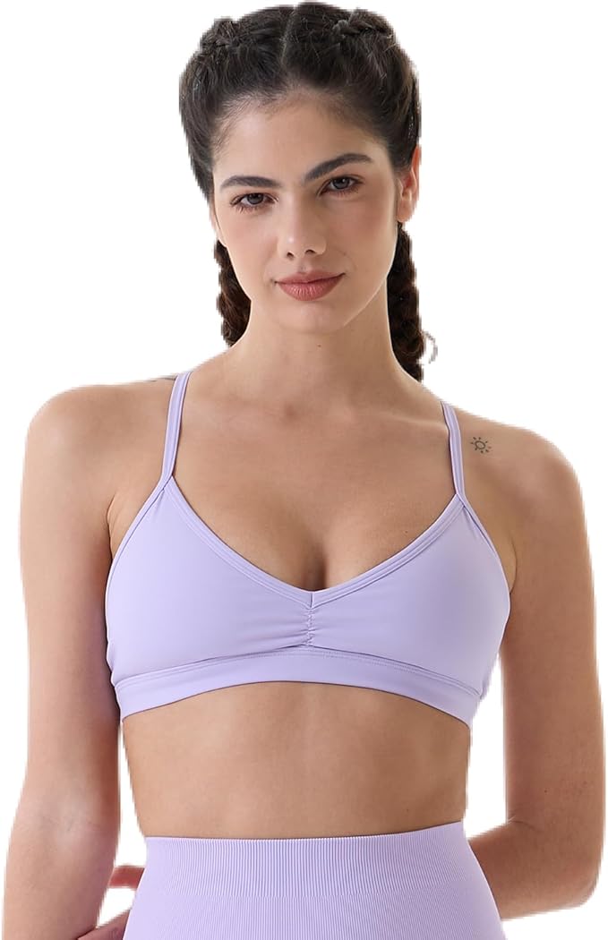AUROLA Mercury Workout Sports Bras Women Athletic Removable Padded Backless Strapy Minimal Crop Top