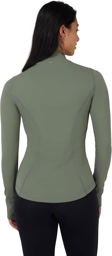 90 Degree By Reflex Full Zip Running Track Jacket Lightweight Athletic Slim Fit Jacket with Thumbholes