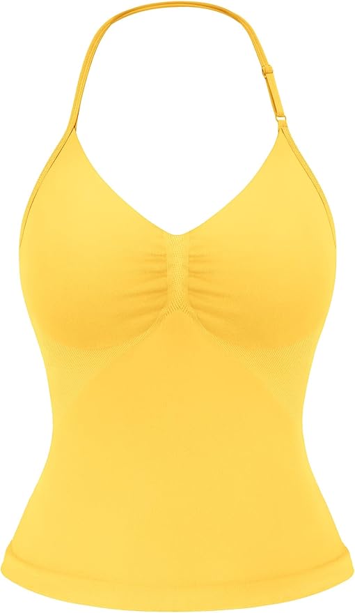 YEOREO SoftHue Impact Longline Strappy Top Women's Halter Workout Tank Tops Backless Gym Longline with Adjustable Strap