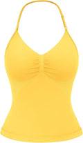 YEOREO SoftHue Impact Longline Strappy Top Women's Halter Workout Tank Tops Backless Gym Longline with Adjustable Strap