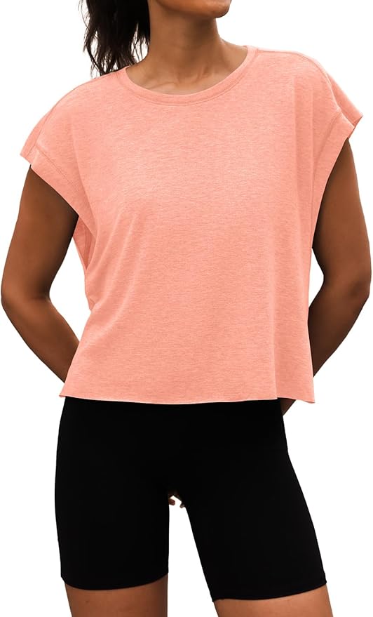 Women Open Back Workout Shirts Short Sleeve Tops Casual Yoga Y2k Athletic Gym Running Crop Tees
