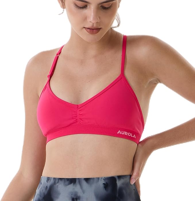 AUROLA Mercury Workout Sports Bras Women Athletic Removable Padded Backless Strapy Minimal Crop Top