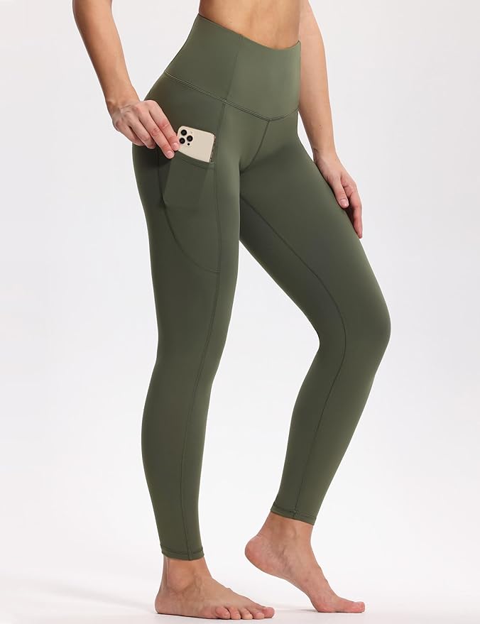 Dragon Fit High Waist Yoga Leggings with 3 Pockets,Tummy Control Workout Running 4 Way Stretch Yoga Pants