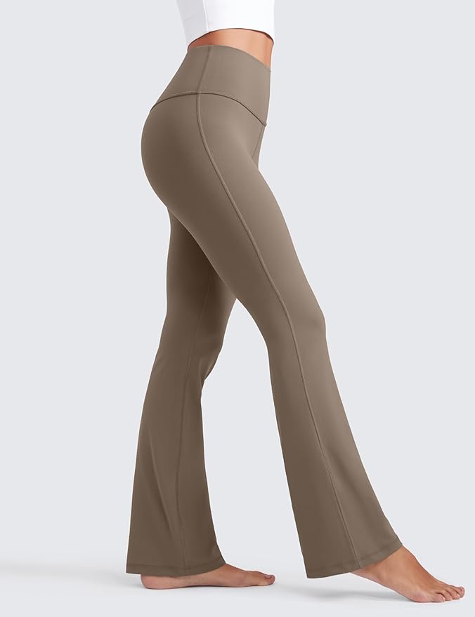 CRZ YOGA Butterluxe Flare Leggings 29"/30.5"/32"/33.5" - High Waist Bootcut Wide Leg Lounge Womens Yoga Pants with Pocket