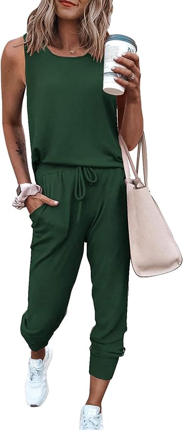 PRETTYGARDEN Women's Two Piece Outfit Sets Casual Summer Sleeveless Matching Lounge Wear Spring Travel Clothes Tracksuit