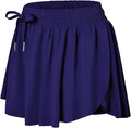 Wsirmet Flowy Shorts for Women Butterfly Shorts 2 in 1 Athletic Workout Gym Biker Running Shorts with Pockets