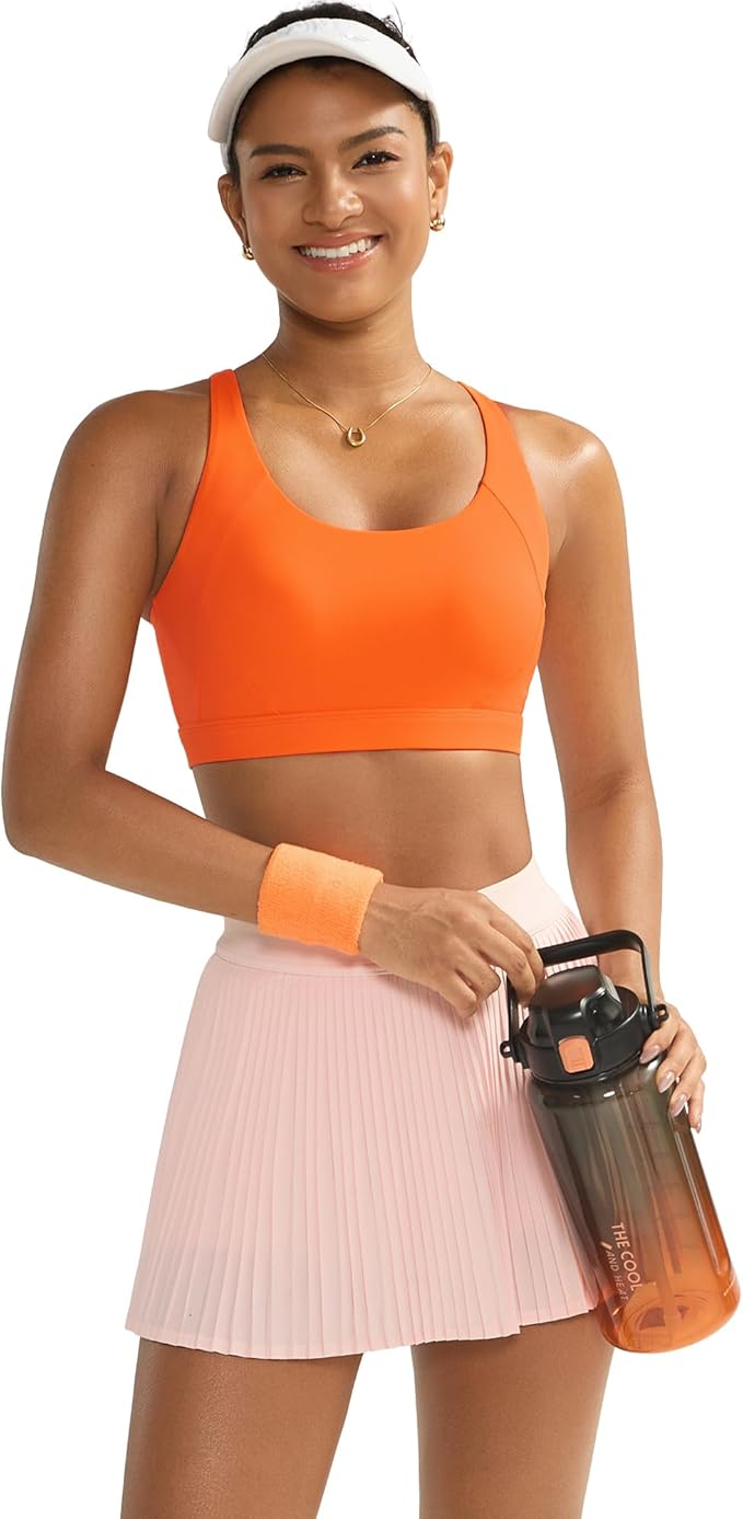 RUNNING GIRL Sports Bra for Women High Support,Molded Cup Strappy Running Sports Bras with Sewn in Pads