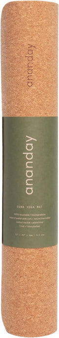 Ananday Premium Cork Yoga Mat - Sustainable, Non-Toxic & PVC-Free, Non-Slip, Perfect for Hot Yoga, Pilates & Exercise - Cushioned for Superior Comfort & Support