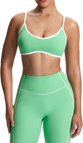 Aoxjox Women's Color Block Workout Sports Bras Fitness Lexi Lined Strappy Bra Athletic Yoga Crop Tank
