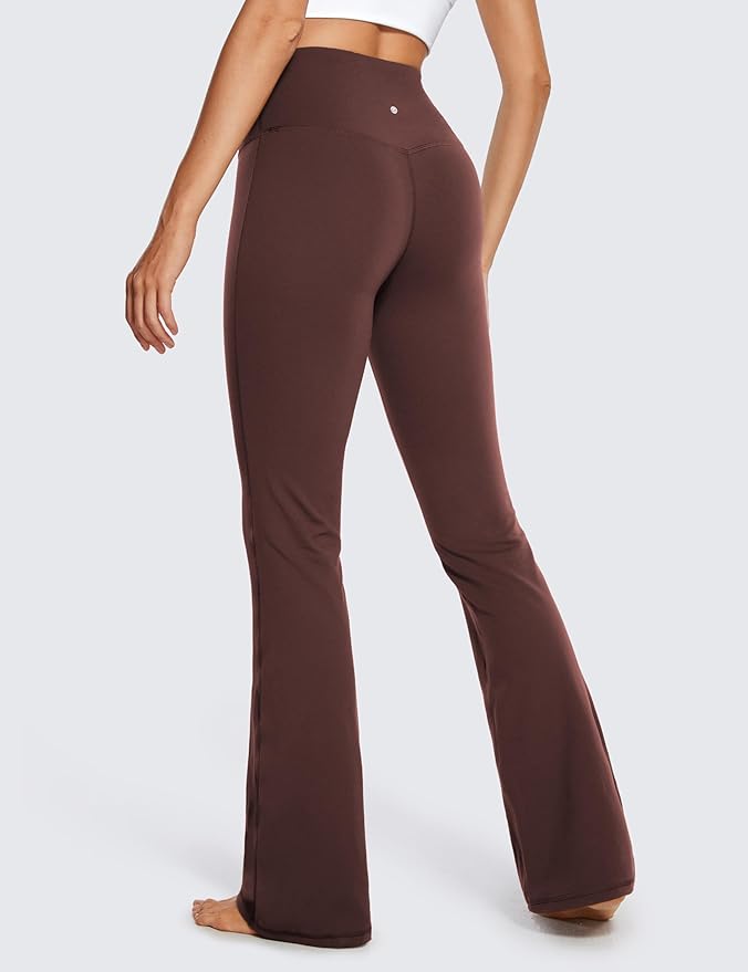 CRZ YOGA Butterluxe Flare Leggings 29"/30.5"/32"/33.5" - High Waist Bootcut Wide Leg Lounge Womens Yoga Pants with Pocket