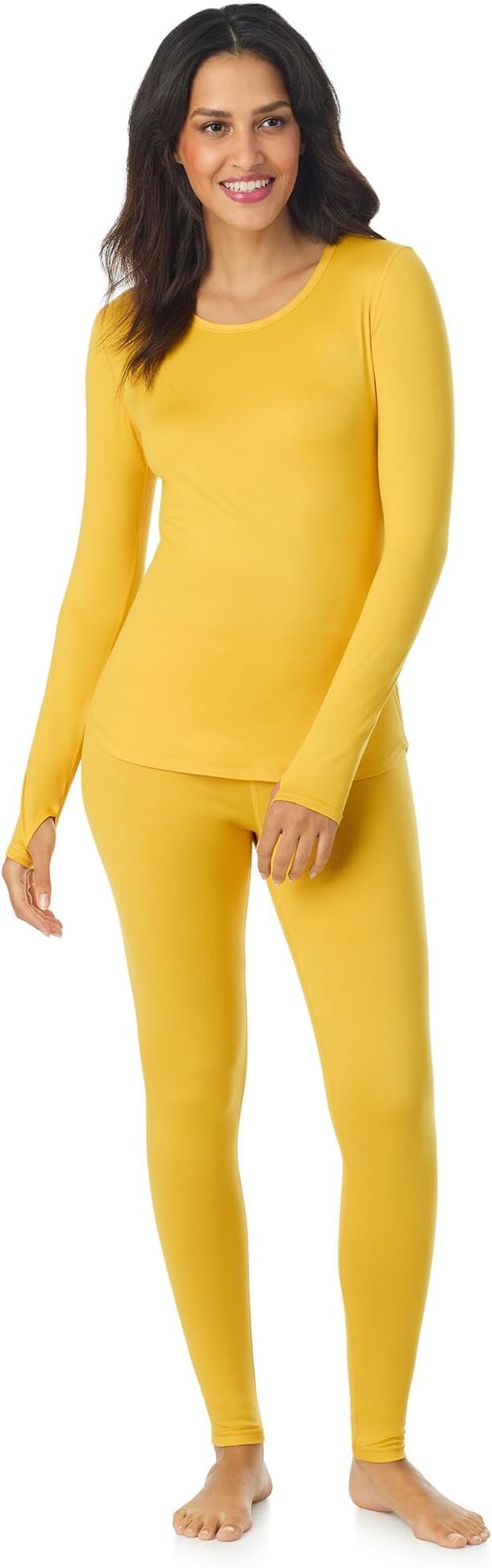 Cuddl Duds Womens Lightweight Breathable Everyday Active Base Layer Set - Long Sleeve Top & Leggings - Lounge Sets for Women