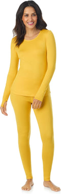 Cuddl Duds Womens Lightweight Breathable Everyday Active Base Layer Set - Long Sleeve Top & Leggings - Lounge Sets for Women