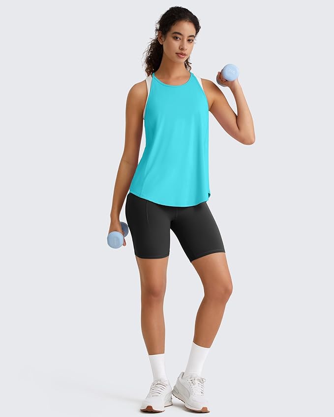 G4Free Workout Athletic Tank Tops for Women Racerback Lightweight Gym Pilates Y-Back Loose Fit Running Tanks Top