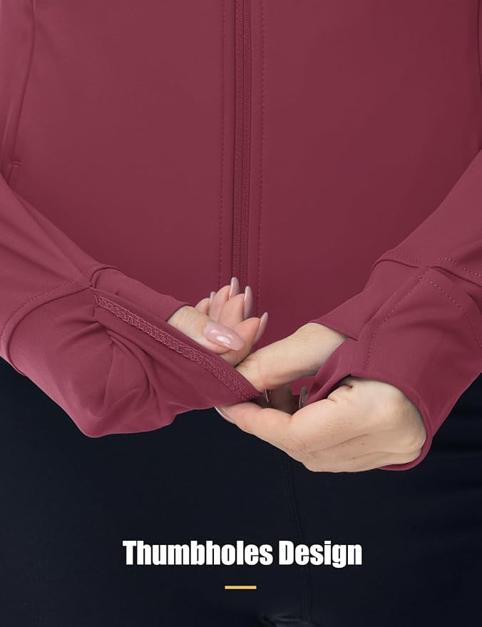 Gopune Women's Workout Athletic Jacket Lightweight Zip Up Yoga Slim Fit Tops with Pockets