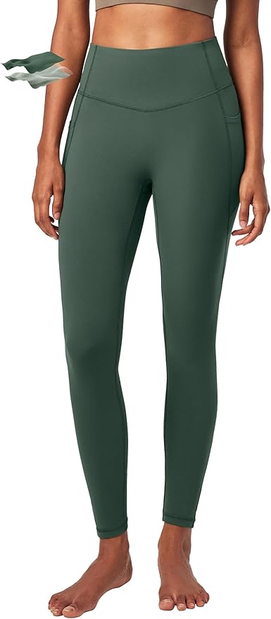 Heathyoga Compression Leggings for Women Tummy Control No Front Seam Leggings with Pockets for Women Workout Yoga Pants