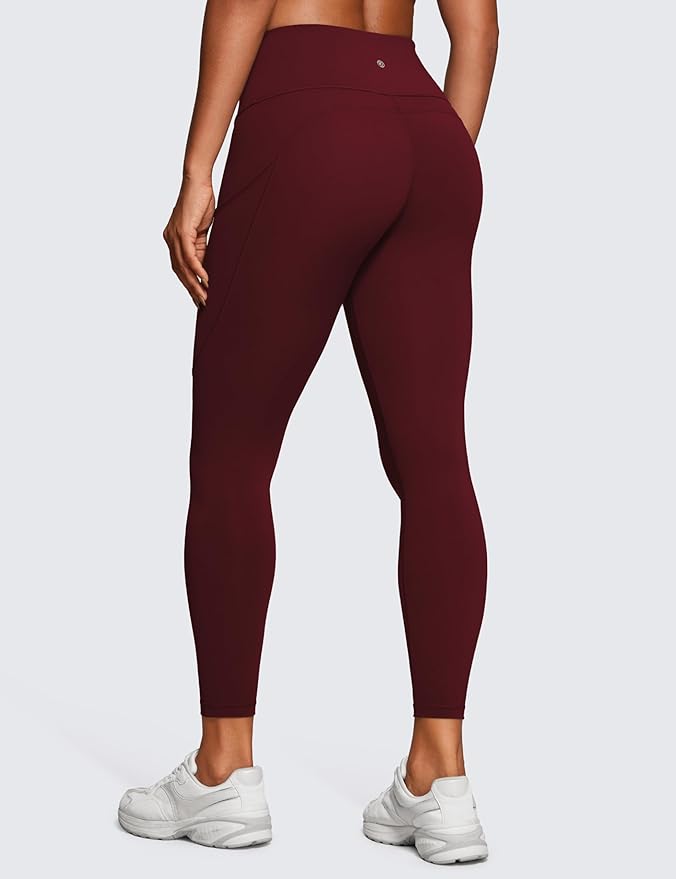 CRZ YOGA Naked Feeling Workout Leggings Pockets 25'' - High Waisted Womens Yoga Pants Running Tights