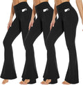 3 Packs Leggings with Pockets for Women, Soft High Waisted Tummy Control Workout Yoga Pants