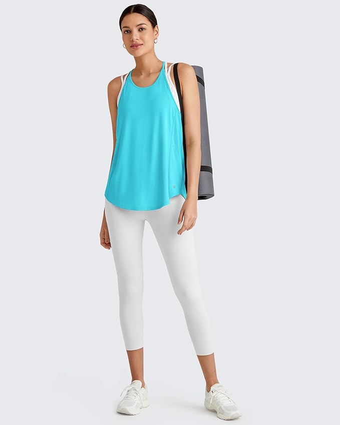 G4Free Workout Athletic Tank Tops for Women Racerback Lightweight Gym Pilates Y-Back Loose Fit Running Tanks Top