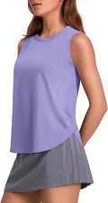 PINSPARK Workout Tank Tops Woman UPF 50+ Yoga Tanks Quick Dry Sleeveless Gym Shirts with Side Slits Loose Fit Athletic Top