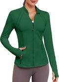 VUTRU Women Athletic Jacket Fitted Workout Running Zip Up Track Coat Layer with Thumb Holes Pockets for Yoga Gym Travel