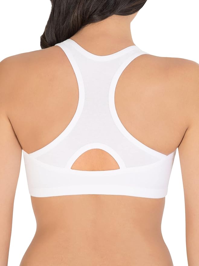 Fruit of the Loom Women's 96014PK Comfort Cotton Blend Front Close Sports Bra 2 Pack