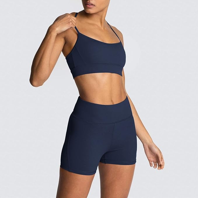 IMEKIS Women's Workout Sets 2 Piece Yoga Outfit High Waisted Biker Shorts Leggings Sports Bra Gym Fitness Clothes Tracksuit
