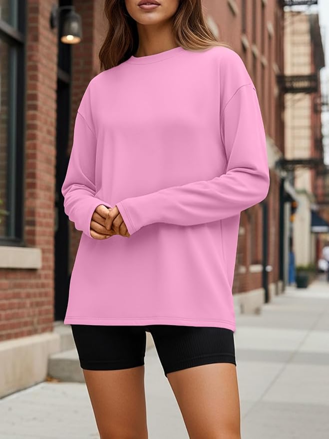 Trendy Queen Womens Spring Tops Oversized Long Sleeve T Shirts 2026 Basic Tee Fall Casual Workout Y2K Clothes