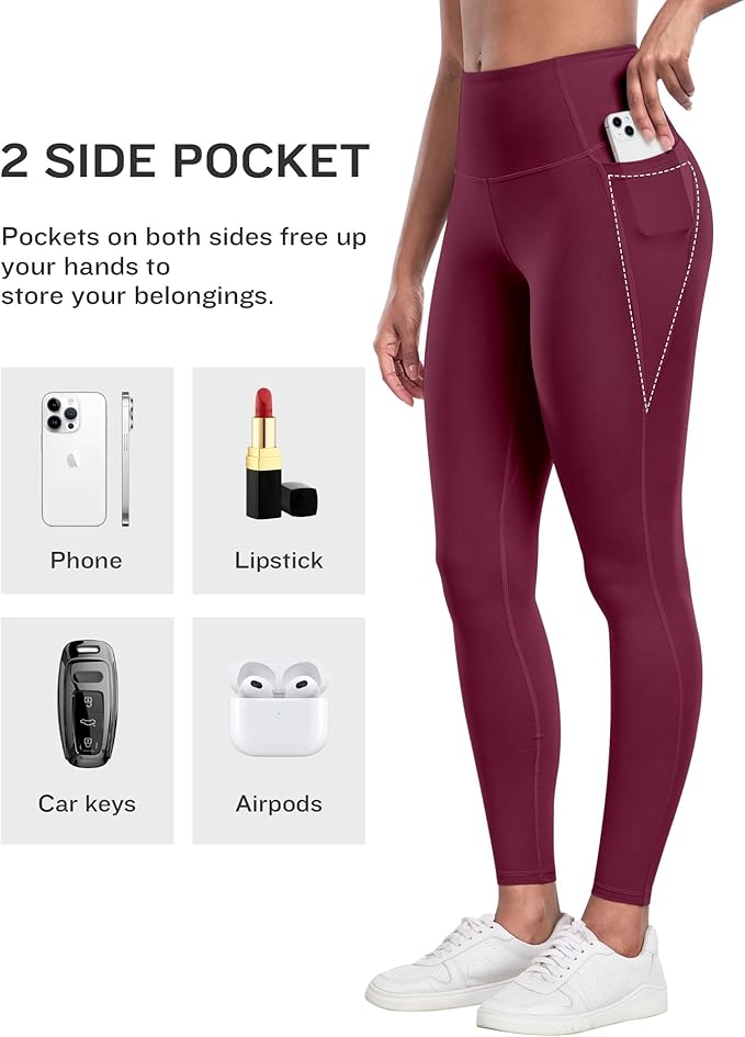 LZYVOO Leggings with Pockets for Women, 6 Packs Soft High Waisted Tummy Control Workout Yoga Pants