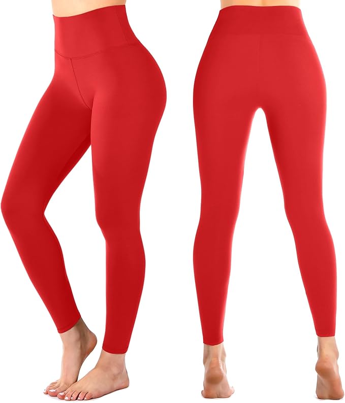 Leafigure High Waisted Leggings for Women- Soft No See-Through Yoga Pants for Gym Workout Running