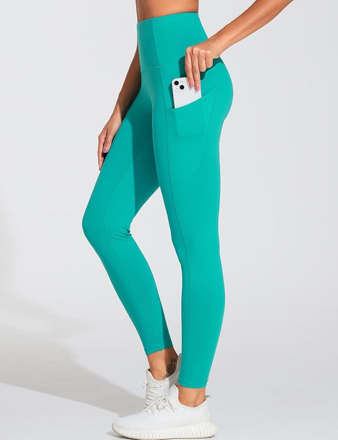 THE GYM PEOPLE Thick High Waist Yoga Pants with Pockets, Tummy Control Workout Running Yoga Leggings for Women