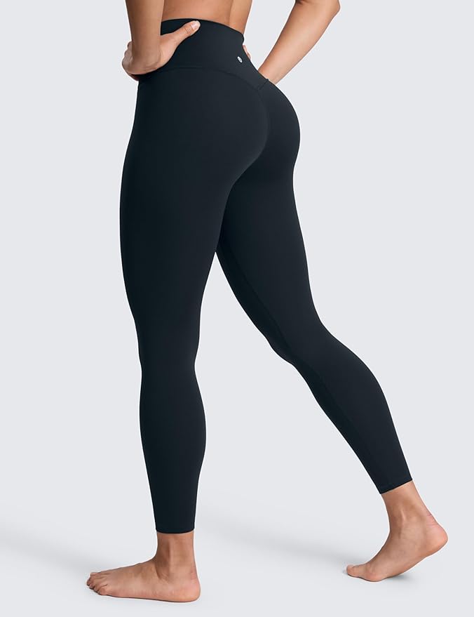 CRZ YOGA SculptAir No Front Seam Yoga Leggings 25" - High Waisted Womens Pants Workout Pilates Athletic V Back Buttery Soft