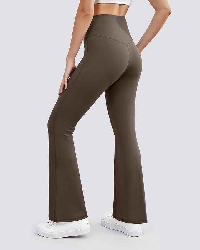 Yoga Pants for Women High Waisted Flare Leggings Bell Bottom Leggings Front Seamless Flared Workout Pants Tummy Control