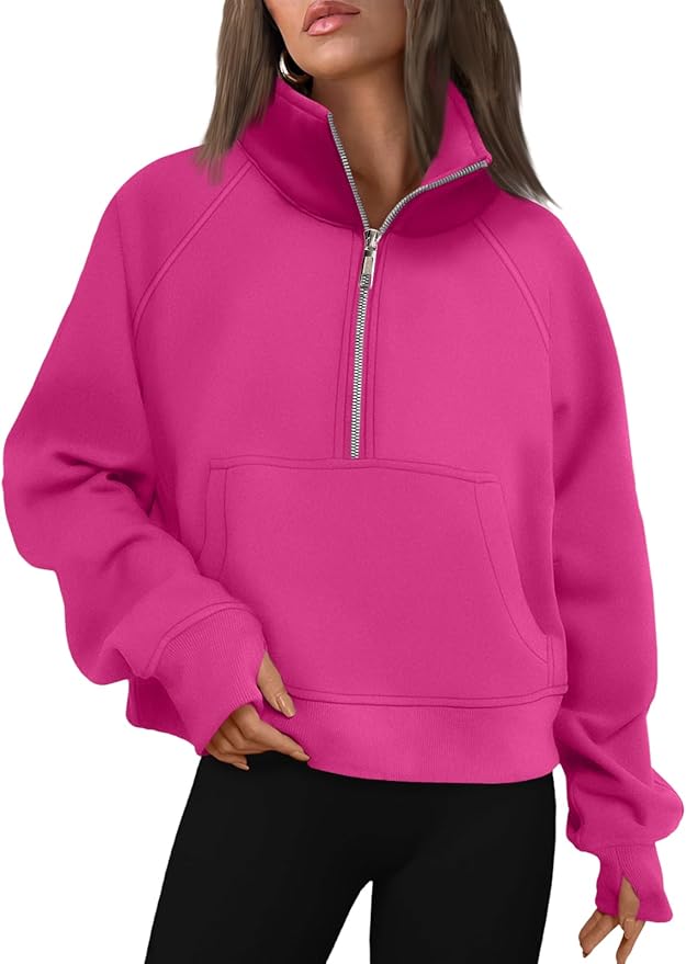 AUTOMET Womens Sweatshirts Half Zip Cropped Pullover Fleece Quarter Zipper Hoodies 2026 Fall Fashion Outfits Clothes