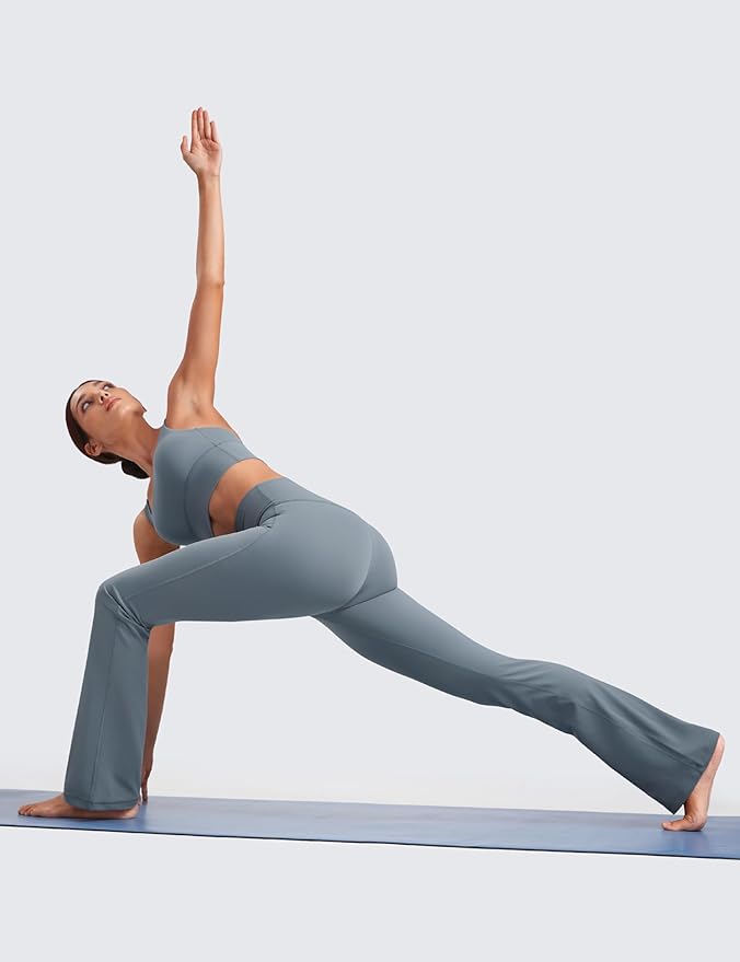CRZ YOGA Butterluxe Flare Leggings 29"/30.5"/32"/33.5" - High Waist Bootcut Wide Leg Lounge Womens Yoga Pants with Pocket