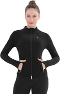 Women's Thermal Yoga Jacket - Thick Warm Full Zip Long Sleeve for Running Gym, Fleece Lined for Cold Weather Winter
