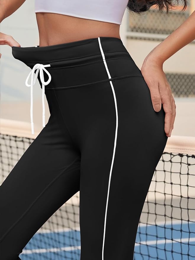 Aoysky Womens Buttery Soft High Waisted Drawstring Leggings 25'' Workout Running Gym Athletic Yoga Pants