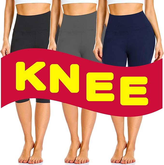 FULLSOFT 3 Pack Leggings for Women High Waisted Soft Black Yoga Pants for Workout Athletic Running Reg & Plus Size