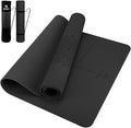 Gruper Yoga Mat Non Slip TPE Extra Wide Yoga Mat with Alignment Mark, 72"L x 32"W x 0.32"/0.24"Th (183cm x 80cm x 8mm/6mm), Anti-Tear Exercise Mat with Carrying Strap and Bag, Workout Mats for Yoga, Pilates