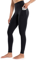 ENERBLOOM Workout Leggings with Pockets for Women High Waist Yoga Pants 25"/28" Cream Soft Lightweight Athletic Gym Tights
