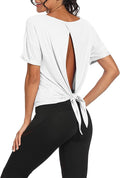 Bestisun Workout Tank Tops Open Back Yoga Exercise Shirts Tie Back Athletic Clothes for Women