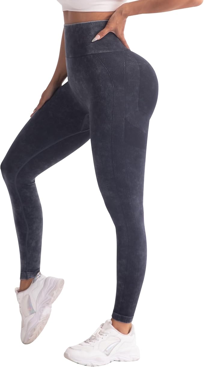 CHRLEISURE Workout Leggings Sets for Women, Gym Scrunch Butt Butt Lifting Seamless Leggings 3 Piece