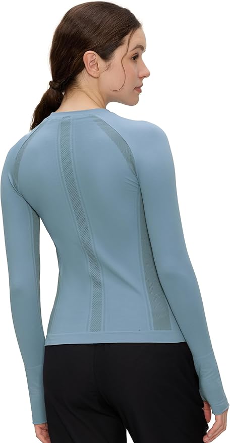 Long Sleeve Workout Tops for Women, Compression Shirt, Sports Running Shirt Breathable Athletic Top Slim Fit