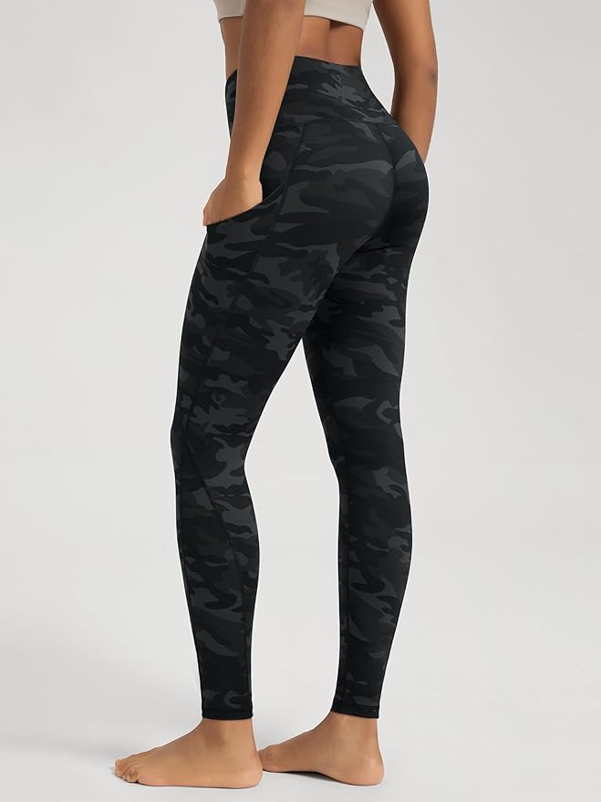 ODODOS Women's High Waisted Yoga Leggings with Pockets, Tummy Control Non See Through Workout Athletic Running Yoga Pants